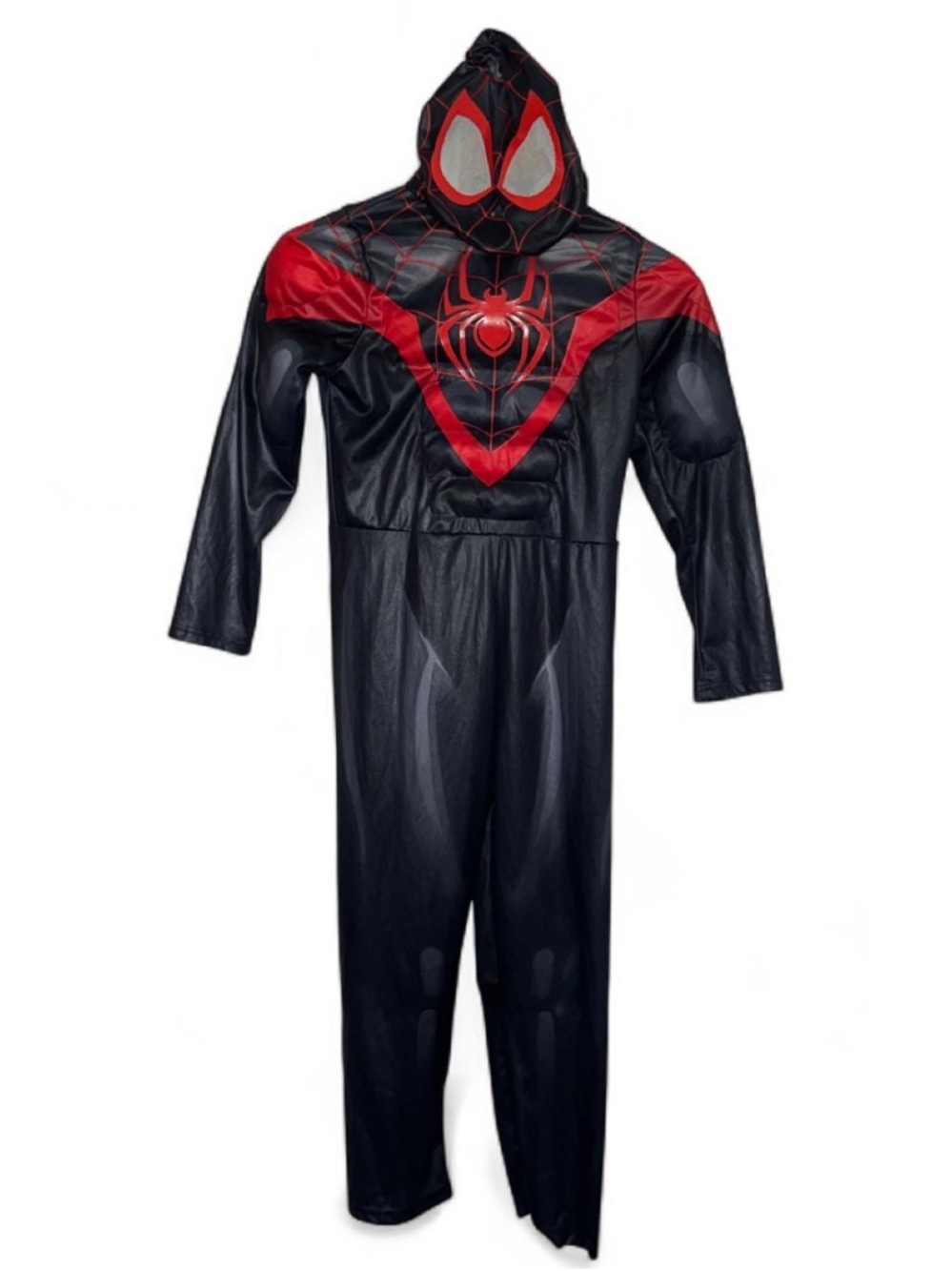 Disney Black and Red Miles Morales Spider Hooded Jumpsuit Costume